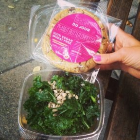 Gluten-free vegan salad and cookie from Blossom Du Jour